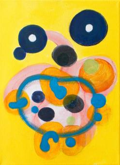 Painting by Orin Buck, Bubble Play, 2016, acrylic on canvas, 12&quot;x9&quot;